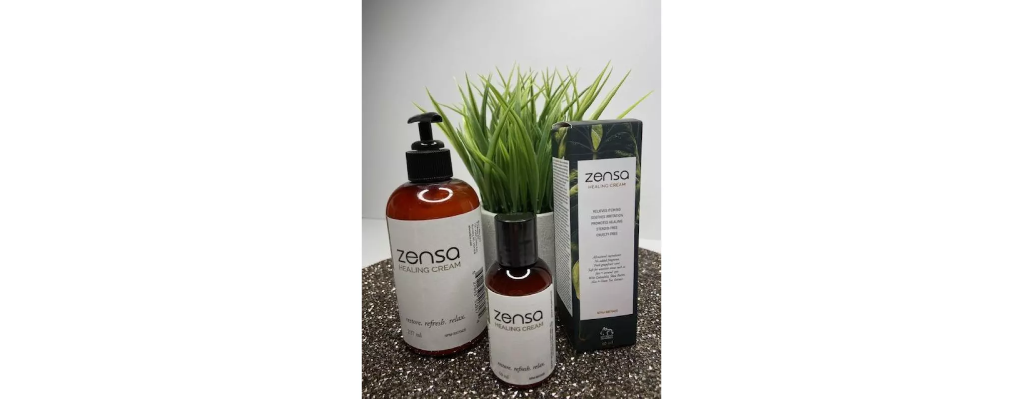 Zensa Healing Cream come in two sizes, 60ml and 237ml.
